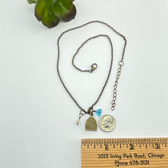 Fairy Door Pendant, Handmade, Hobbit Door with Flowers, Fairy Core, Forest Core - Picture 3 of 9